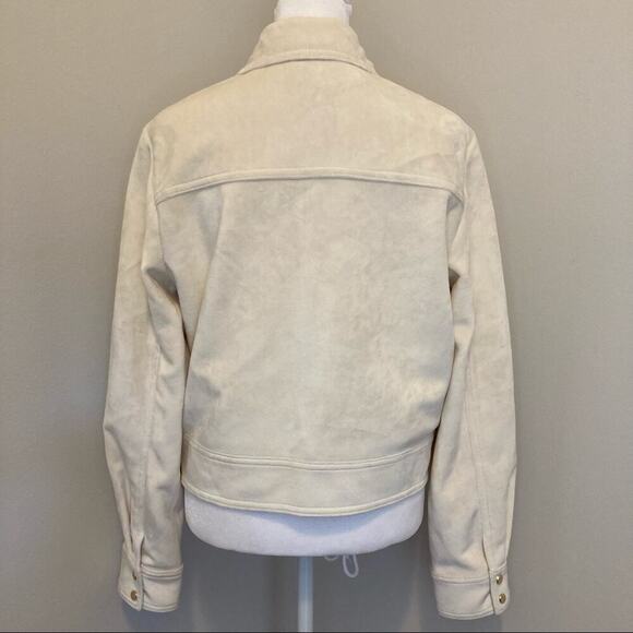 Nine West White Velvet Bomber Jacket size M Short - Picture 6 of 7